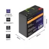 Qoltec 53702 LiFePO4 lithium-ijzerfosfaat-accu | 12,8V | 24Ah | 307,2Wh | BMS