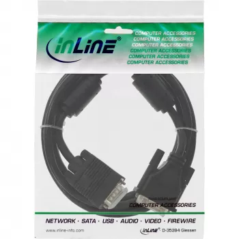 InLine DVI-A-kabel 12+5 stekker / 15-pins HD-stekker VGA 2 m