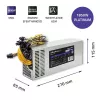 Qoltec 50350 voeding 1850W PCI-E | 80 Plus Platinum | Gaming Miner