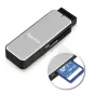 Hama 123900 USB 3.0-kaartlezer SD/microSD, aluminium, zwart/zilver