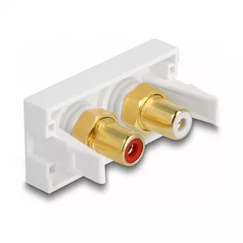 DeLOCK Easy 45 contactdoos 2 x RCA wit ABS