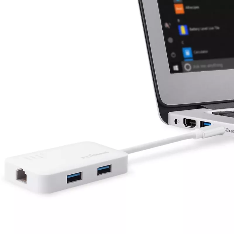 Edimax EU-4308 USB-C-hub, 3x USB 3.0 + Gigabit Ethernet