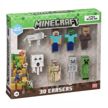 MINECRAFT 3D-gummen - 8-pack deluxe doos Ver.A