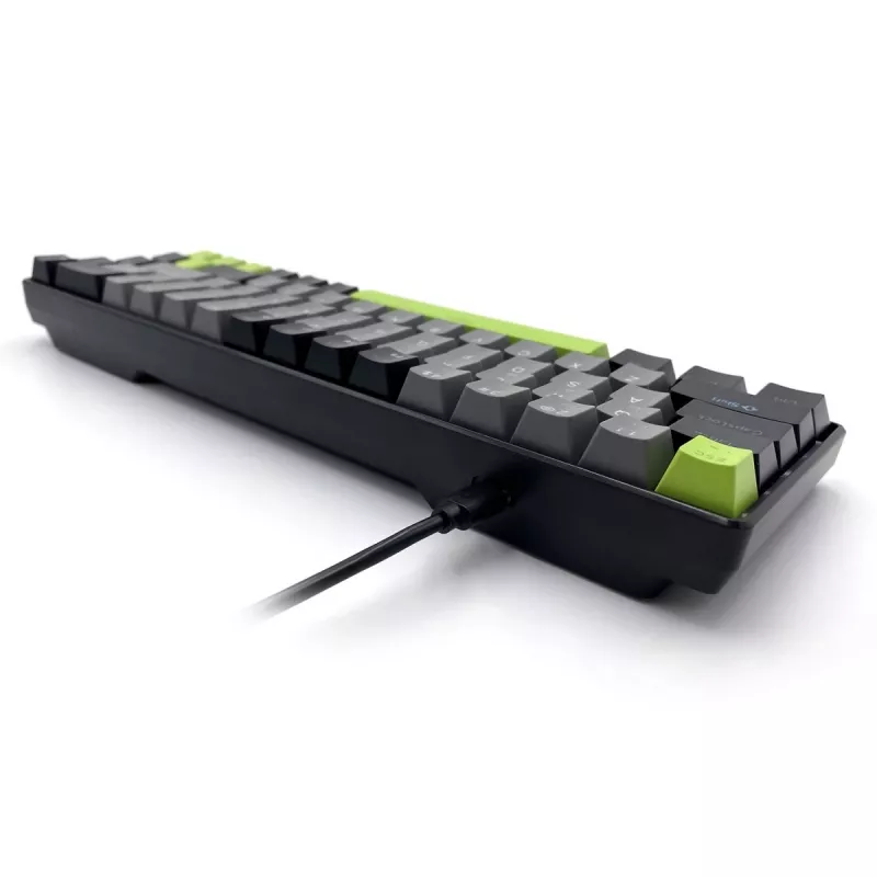 Mechanisch toetsenbord MEDIA-TECH MT1260 Red Core MX60, 60% formfactor, CHERRY MX Red schakelaars, RGB-verlichting, USB, groen