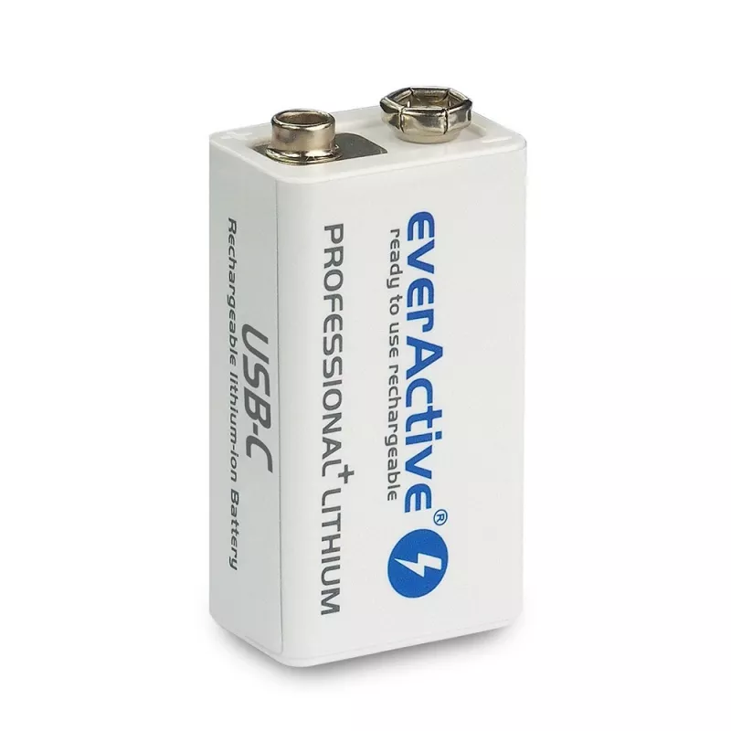 Oplaadbare batterij everActive 6F22/9V Li-ion 550 mAh met USB TYPE C