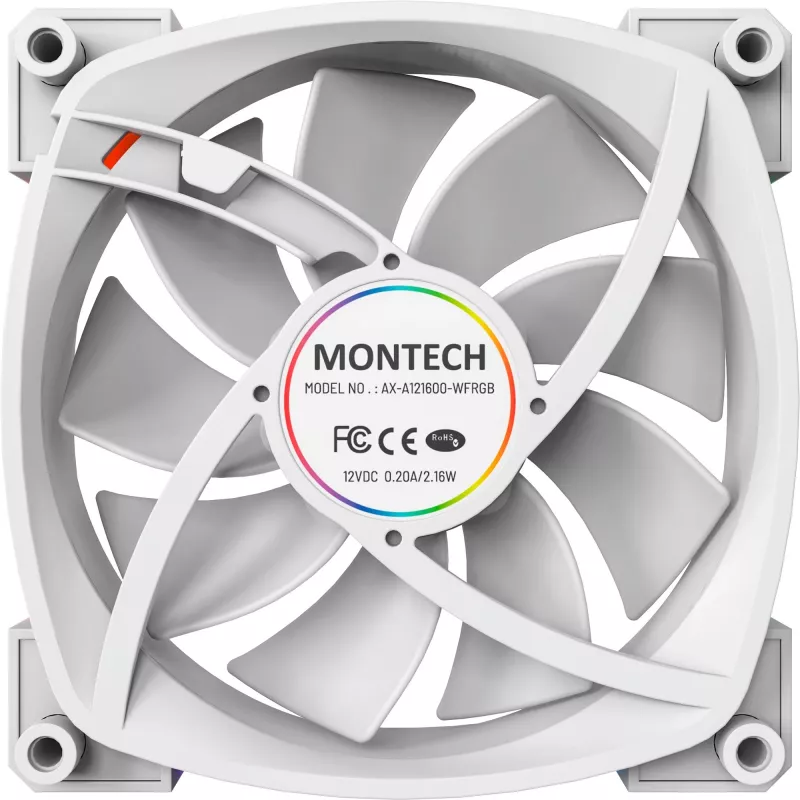 Montech AX120 120mm PWM ARGB behuizingsventilator, 3-pack, wit