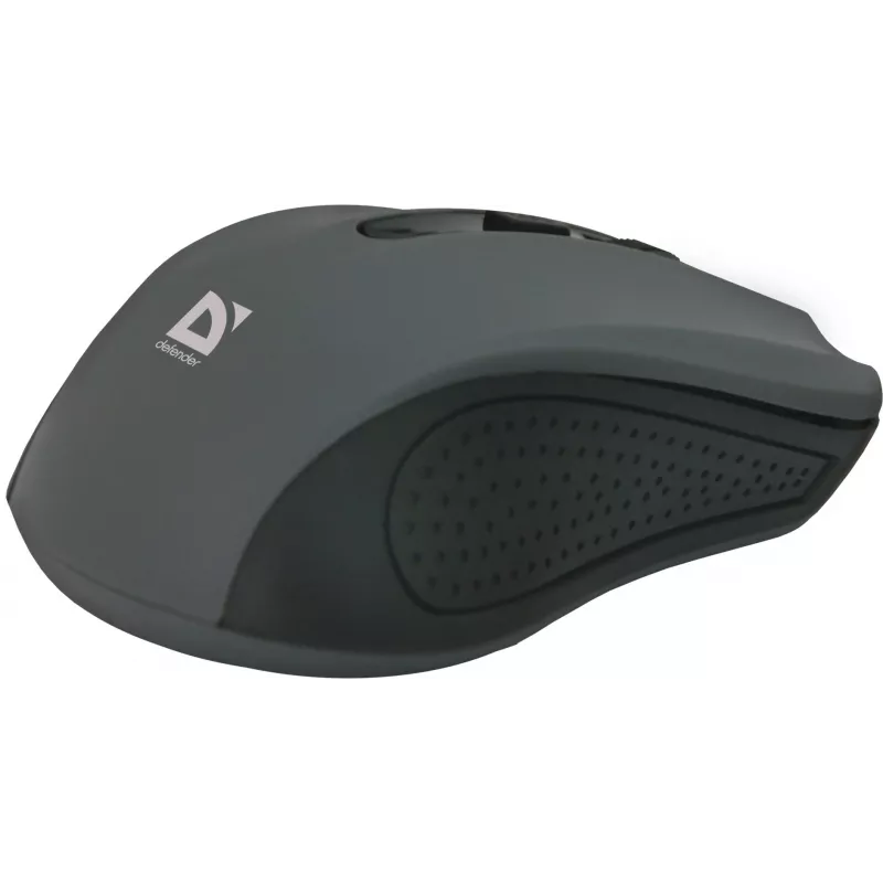 Draadloze optische muis DEFENDER MM-935 RF, dubbelhandig, 1600 DPI, grijs, USB-ontvanger, AAA-batterijen
