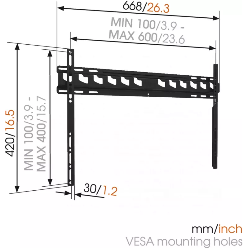 Vogels | Wandsteun | MA4000-A1 | Vast | 40-80 | Maximale belasting 80 kg | Zwart