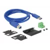Delock 63309 externe industriële USB-hub, 4 x USB 3.0 Type-A, 15 kV ESD-bescherming, metalen behuizing, wandmontage mogelijk
