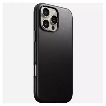 Telefoonhoesje Nomad NM01693185 voor Apple iPhone 16 Pro Max, leer/TPU/PC, zwart, geschikt voor 17,5 cm (6,9 inch) scherm