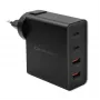 Qoltec GaN POWER PRO oplader | 2xUSB-C | 2xUSB | 130W | 5-20V | 1.5-5A | XP | zwart