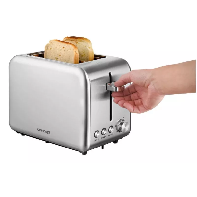 Toaster Concept Solution TE2050 – 2 sneetjes, 950 W, roestvrij staal, 280×160 mm