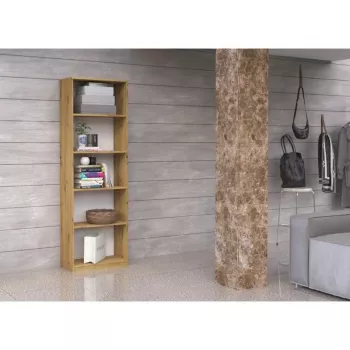 Boekenkast Top R40 ARTISAN, eiken, 5 vakken, 400×300×1820 mm, spaanplaat frame