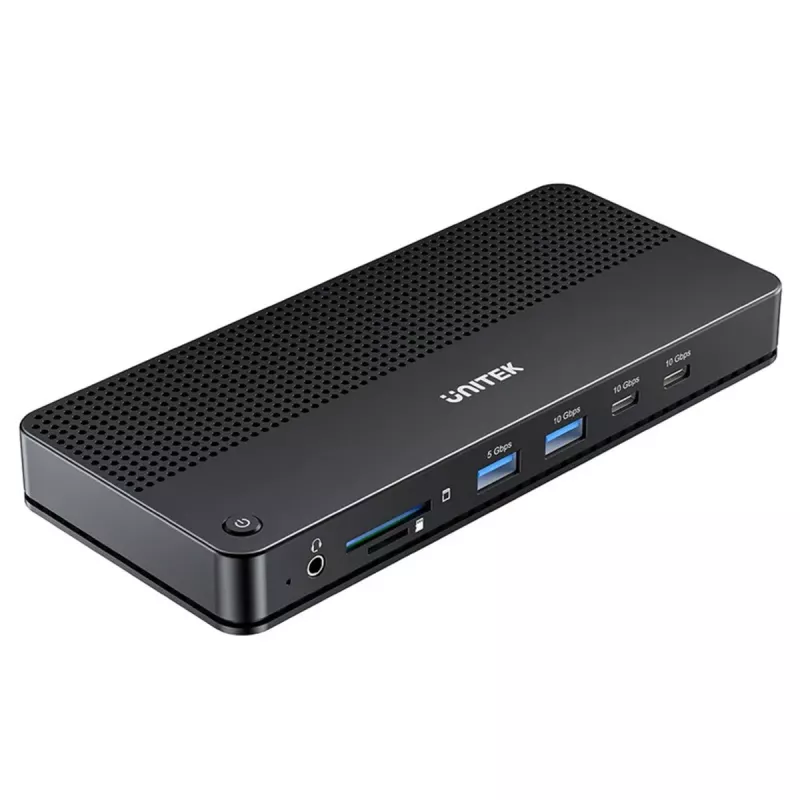 Dockingstation UNITEK D1104A01 USB4 bekabeld 100 W Power Delivery