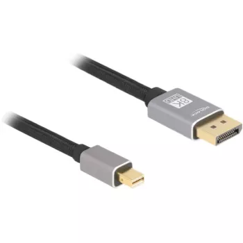 Delock - DisplayPort-kabel - Mini DisplayPort (M) naar DisplayPort (M) - DisplayPort 1.4 - 3,0 m - ondersteunt 8K 60 Hz - zwart, grijs (81093)