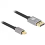 Delock - DisplayPort-kabel - Mini DisplayPort (M) naar DisplayPort (M) - DisplayPort 1.4 - 3,0 m - ondersteunt 8K 60 Hz - zwart, grijs (81093)