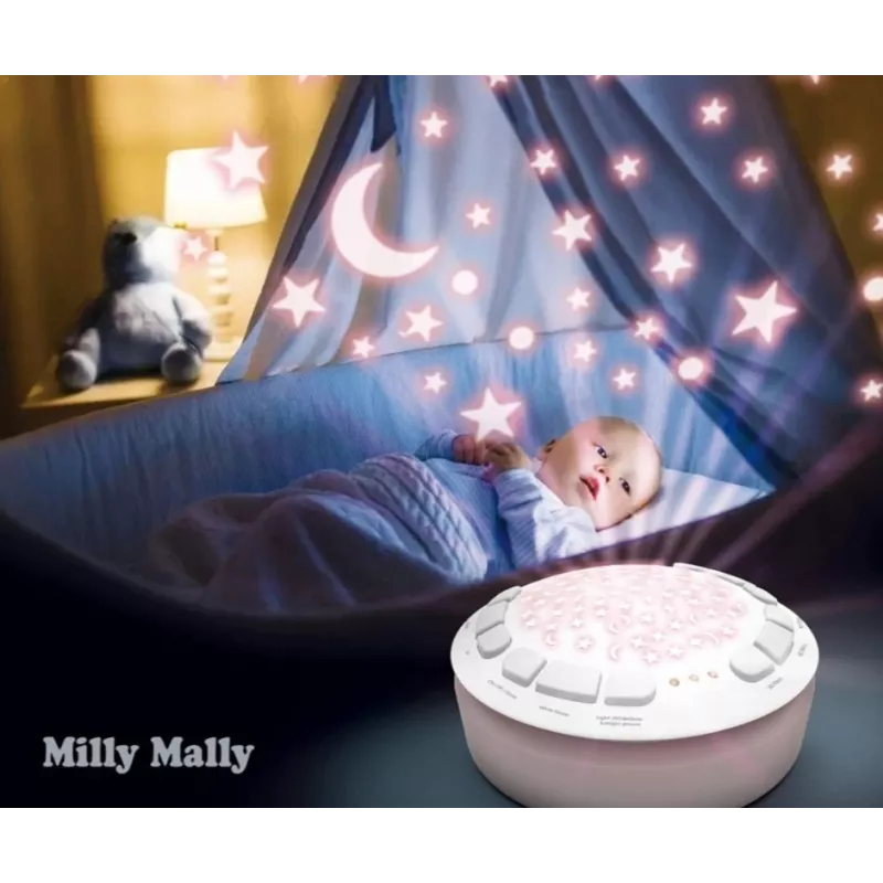 Pluchen projectorspeelgoed milly mally schaap projector pluchen dier model 5664 voor peuters — zacht nachtlampje