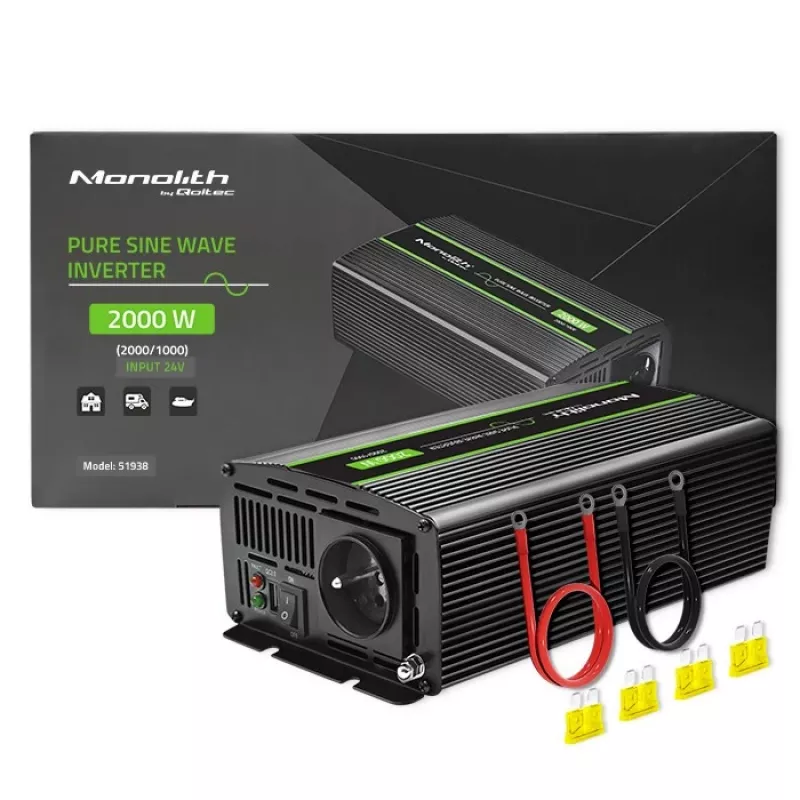 Auto-omvormer Qoltec Monolith 2000 W zwart 24 V