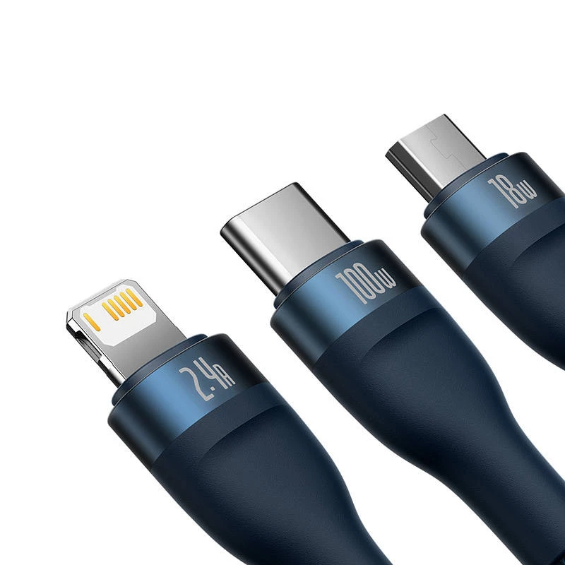 USB-kabel Baseus CASS030003 1,2 m USB A USB-C/Micro-USB-A/Lightning blauw
