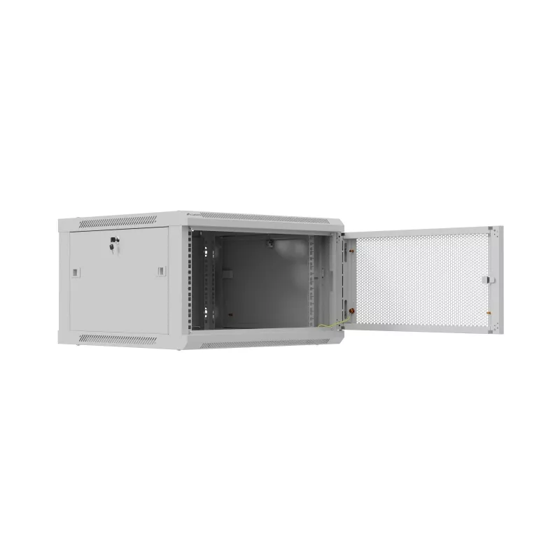 Rackkast 19 inch 6U 600x600 grijs geperforeerd