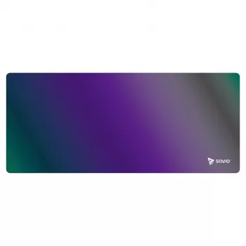Gaming-muispad SAVIO Super Speed L Prism Edition — 700×300×3 mm, paars, gestikte randen, antislip onderkant