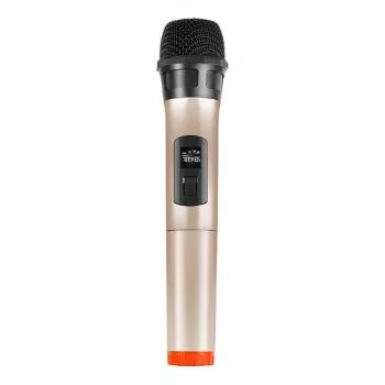 PU628J UHF draadloze dynamische microfoon met LED-display (goud)