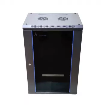 Wandgemonteerde rack Extralink rackmount-kast 18U 600x600 zwart sleutelslot