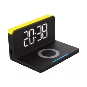 Digitale wekker Terratec ChargeAir zwart geel 286141