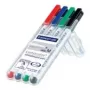 Marker Staedtler Lumocolor 301-WP4 4 stuks zwart blauw groen rood