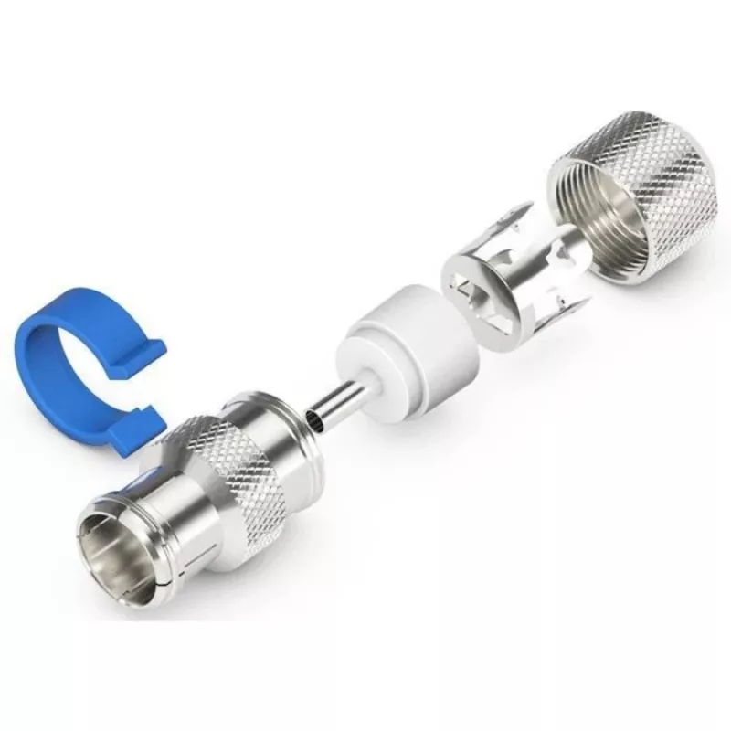 Easy-installation IEC/Koax-doos (zilver/blauw, 6,5 - 8,0 mm)