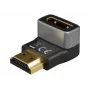 Goobay 72011 HDMI™ haakse adapter 270° verticaal, 8K @ 60 Hz, verguld, zwart, zilver | Goobay