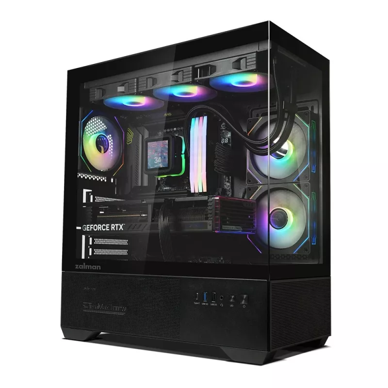 PC-behuizing CHRONIX V2 mid tower ARGB ventilator x3 zwart