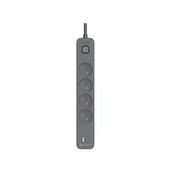 Stekkerdoos TRACER TRALIS47026 met 1,5 m kabel, 4 USB-aansluitingen en PD 18W