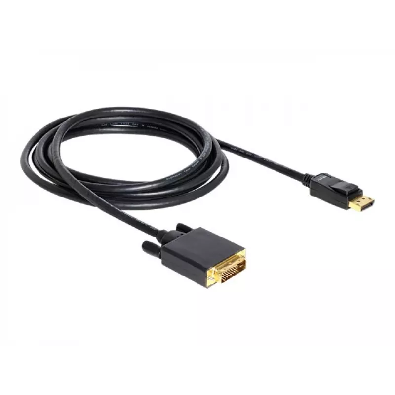 Delock kabel DisplayPort 1.1 stekker > DVI 24+1 stekker passief 3 m zwart (82592)