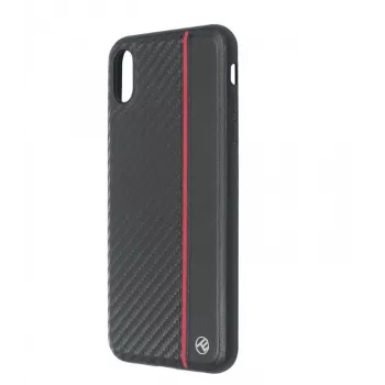 Hoesje Tellur Cover voor iPhone XS Max – zwarte carbon finish