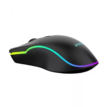 Bedrade verwarmde gaming-muis ActiveJet AMY-W390 — dubbelhandig, optisch 2000 DPI, USB Type-A, 4 knoppen, zwart