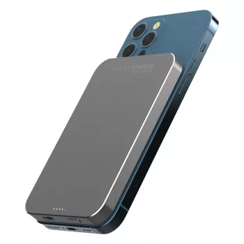 RealPower powerbank PB-5000 MAG grijs 5.000 mAh
