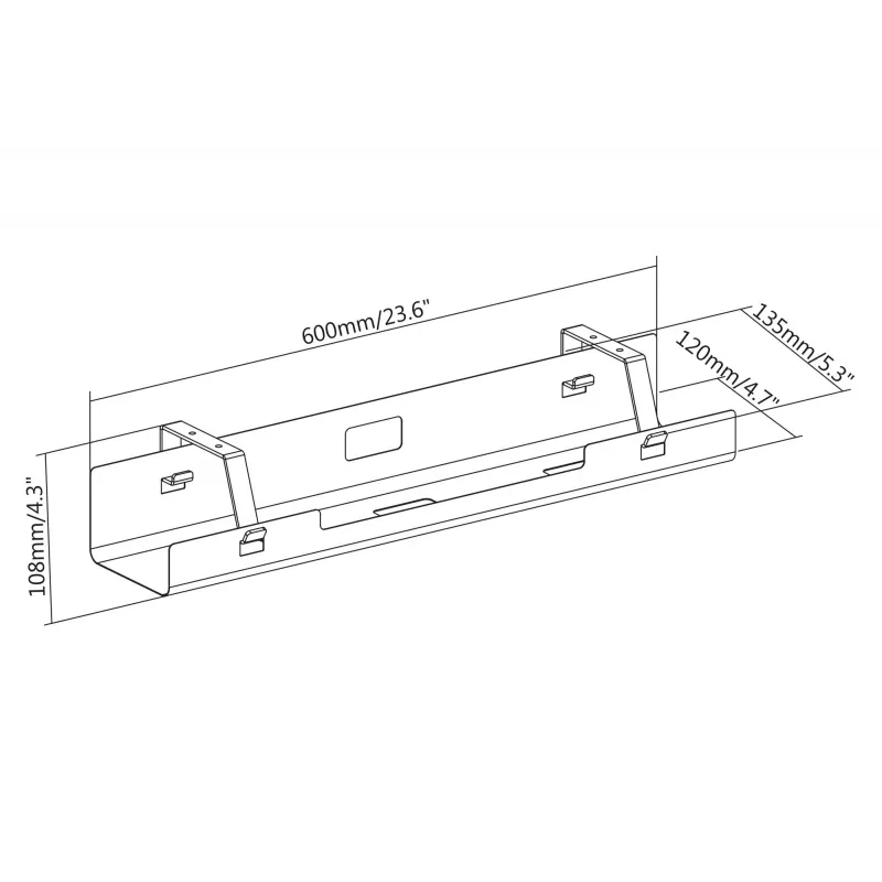 Digitus DA-90450 kabelmanagementgoot 600x135x108mm zwart staal 1