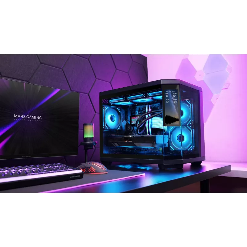 Mars Gaming MC3TCORELCDM computerbehuizing mini tower zwart