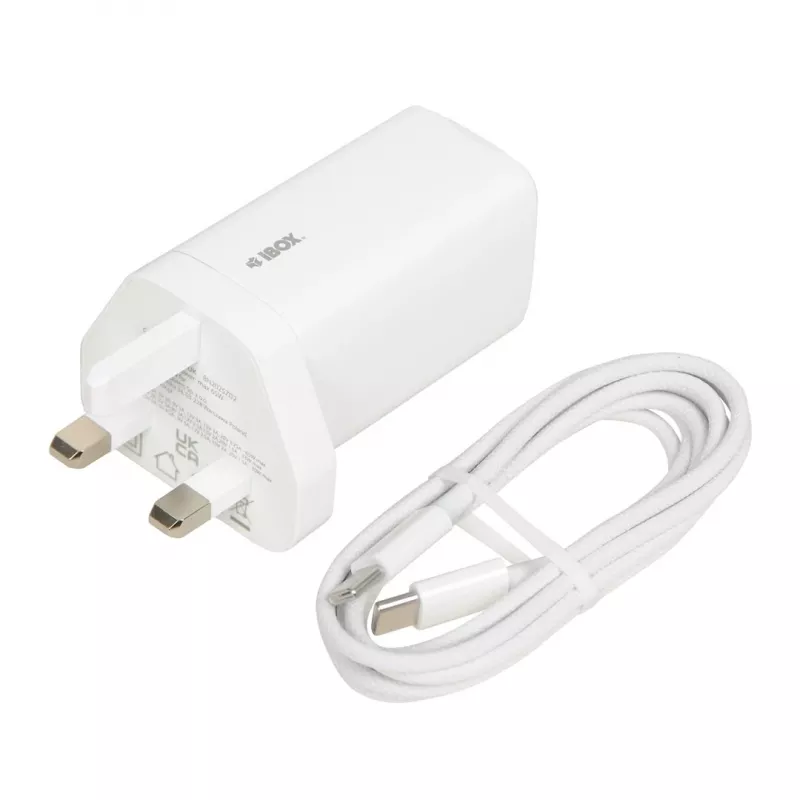 iBOX C-65 wit, GaN 65W universele oplader UK-stekker