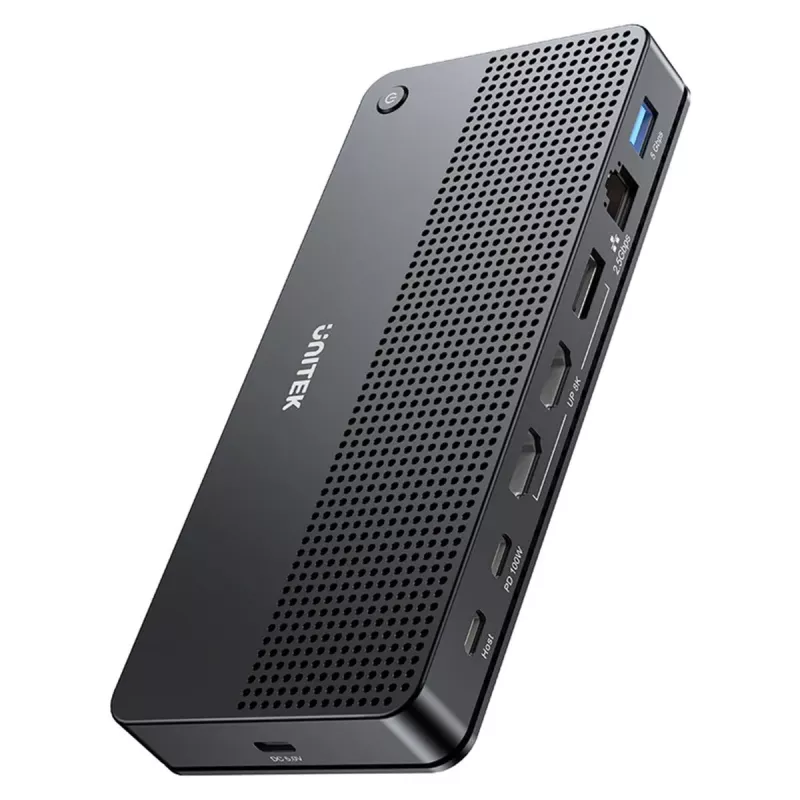 Dockingstation UNITEK D1104A01 USB4 bekabeld 100 W Power Delivery
