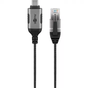 Goobay Ethernet-kabel USB-C 3.1 naar RJ45 slank 1 m – verbindt router, modem of (74401)