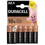Batterijpack Duracell Basic AA / LR6 — 6 stuks (alkaline)