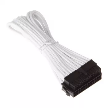 SilverStone PP07-MBW - stroomverlengkabel - ATX, 24-polig (M) - ATX, 24-polig (V) - 30cm - wit (SST-PP07-MBW)