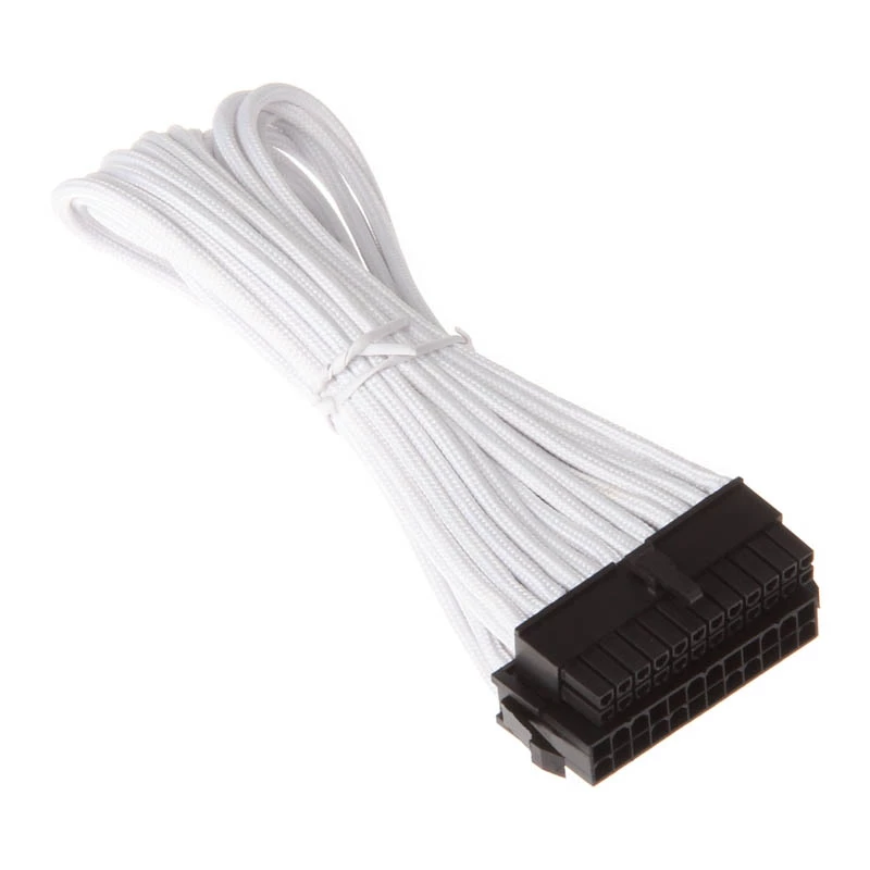 SilverStone PP07-MBW - stroomverlengkabel - ATX, 24-polig (M) - ATX, 24-polig (V) - 30cm - wit (SST-PP07-MBW)
