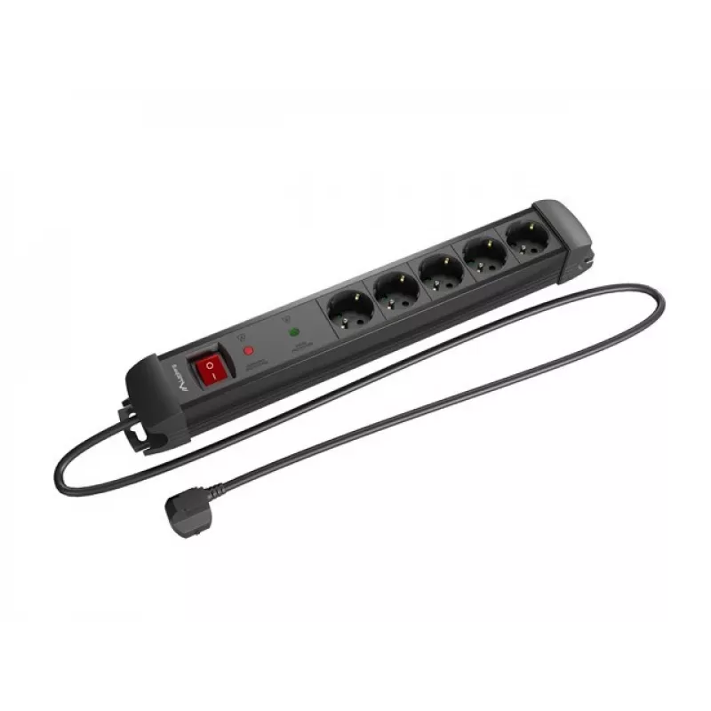 Stekkerdoos Lanberg SP1-05F-0150-BK 1,5 m 5 AC-aansluitingen binnen zwart