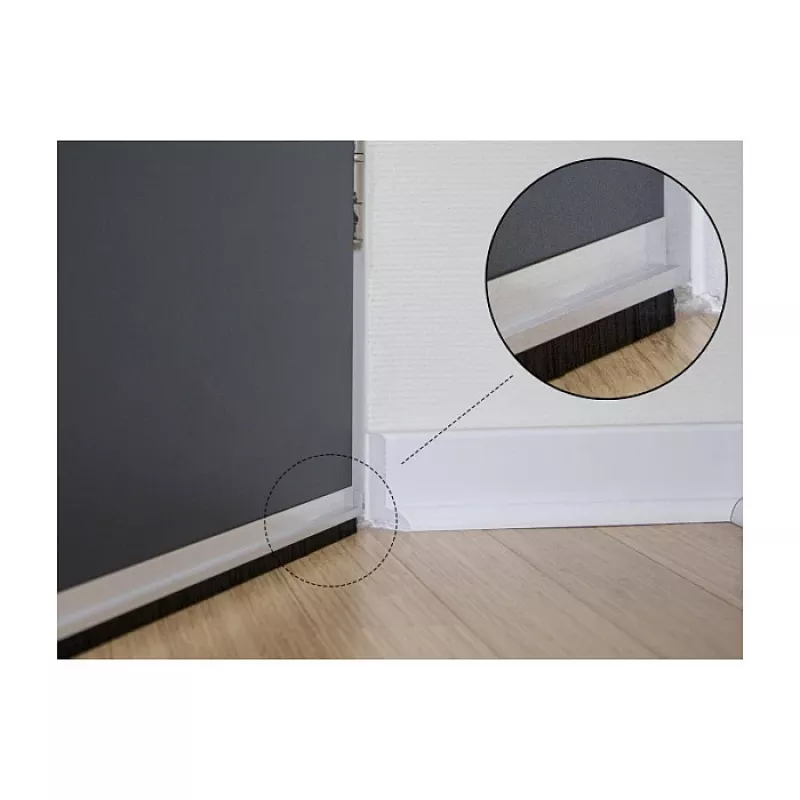 Borstelstrip DeLOCK 66650 20 mm met aluminiumprofiel haaks lengte 1 m