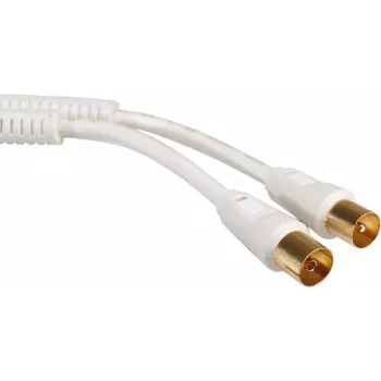 - antennekabel - IEC-aansluiting mannelijk naar IEC-aansluiting vrouwelijk - 7,5 m - afgeschermd - 100 dB - wit