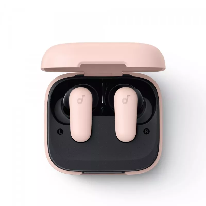 Headset Anker P30i draadloze in-ear-headset voor gesprekken en muziek, USB Type-C, Bluetooth, lichtroze