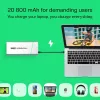 Draagbare accu Green Cell BPLGC20P 20800 mAh lithium-ion, USB-C PD 65W, 2x USB-C + 1x USB-A, aluminium behuizing